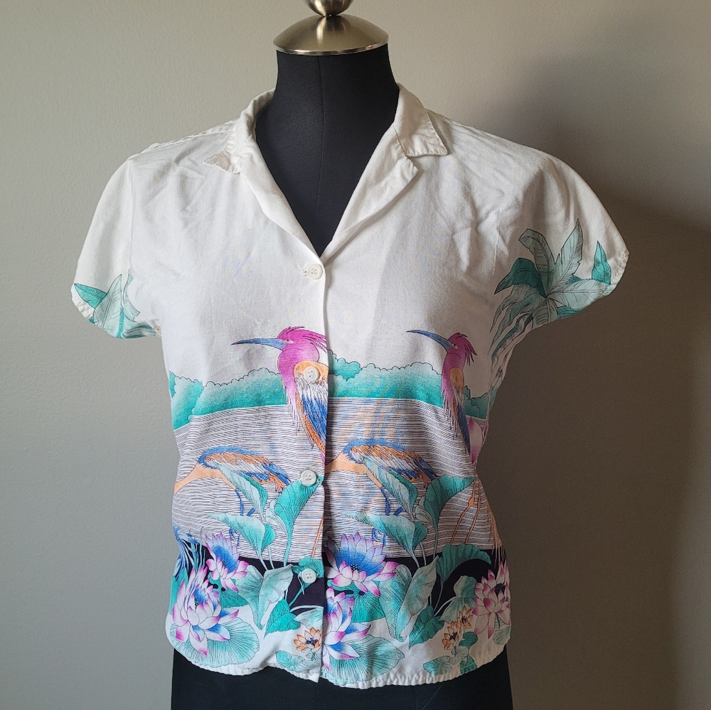 Country Cruffs vintage Miami beach inspired print shirt